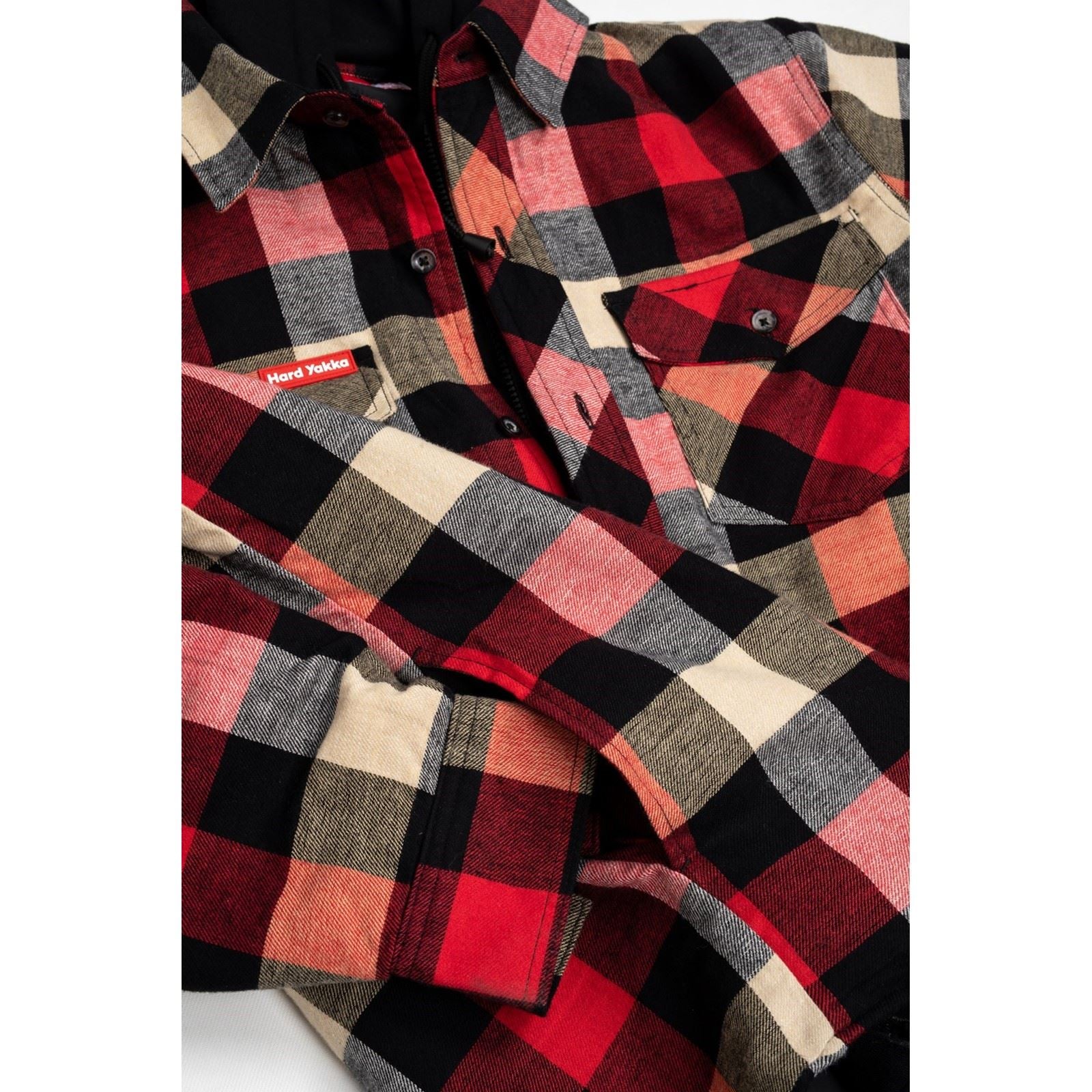 Hard Yakka Quilted Flannel Shacket Herren Rotes Hemdjacke