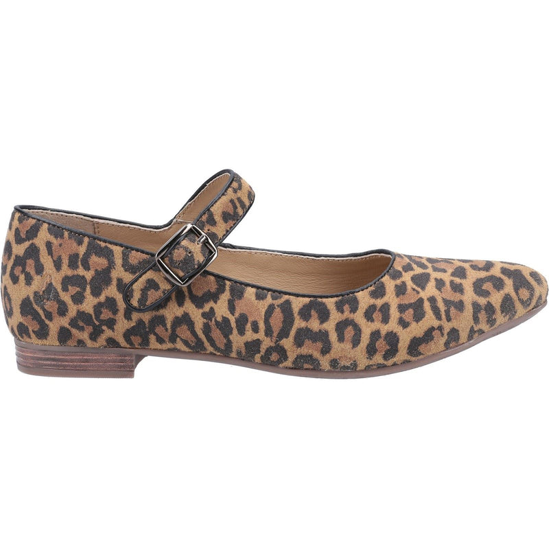 Hush Puppies Melissa Strap Wildleder Damen Leopardenballerinas