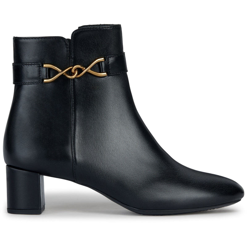 Geox D Pheby Damenlederstiefel In Schwarz