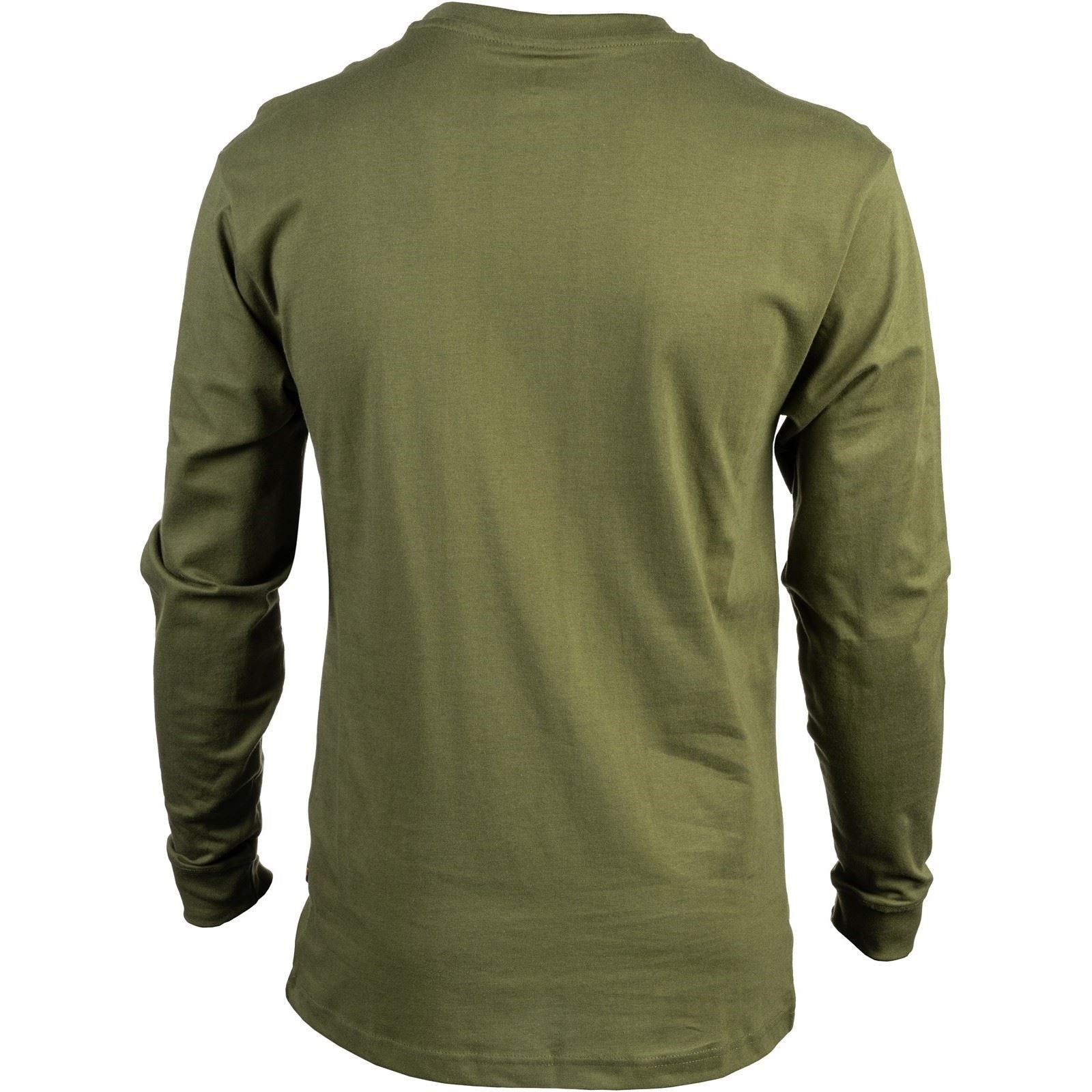 Caterpillar Trademark Banner Long Sleeve Baumwolle Herren Grünes T-Shirt