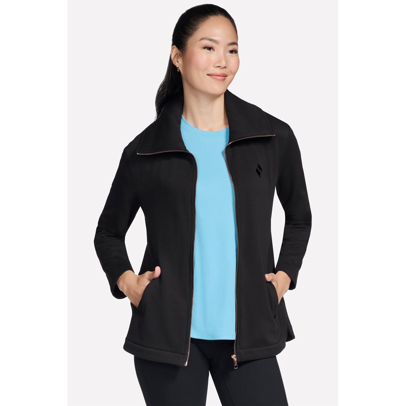 Skechers Performance GO SNUGGLE Tunic Jacket Damen Schwarze Jacke