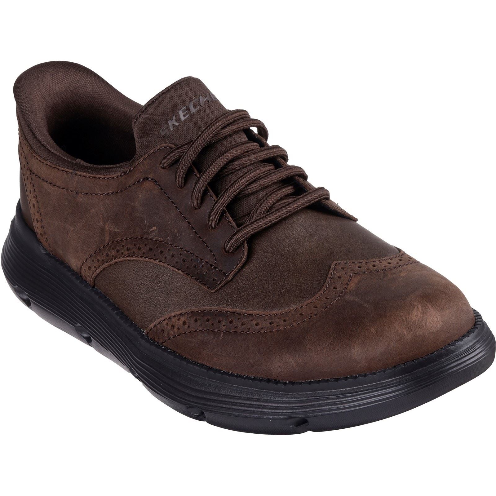 Skechers Garza Sully Herren Lederschuhe In Kakao Zum Schnüren
