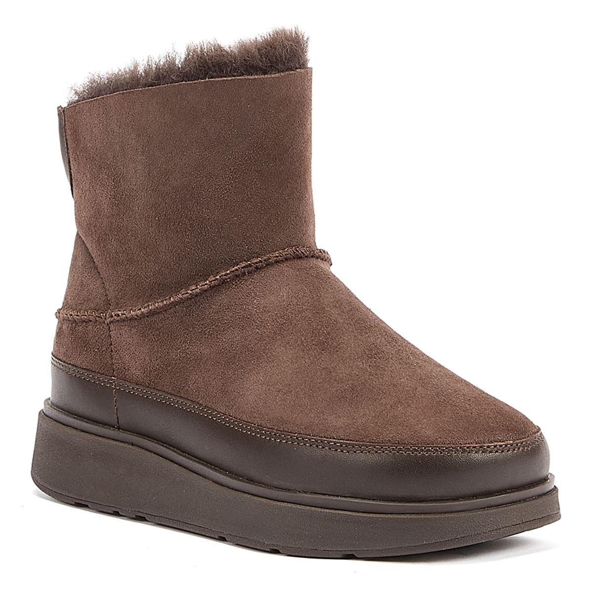FitFlop Lammfell Damenstiefel In Schokoladenfarbe