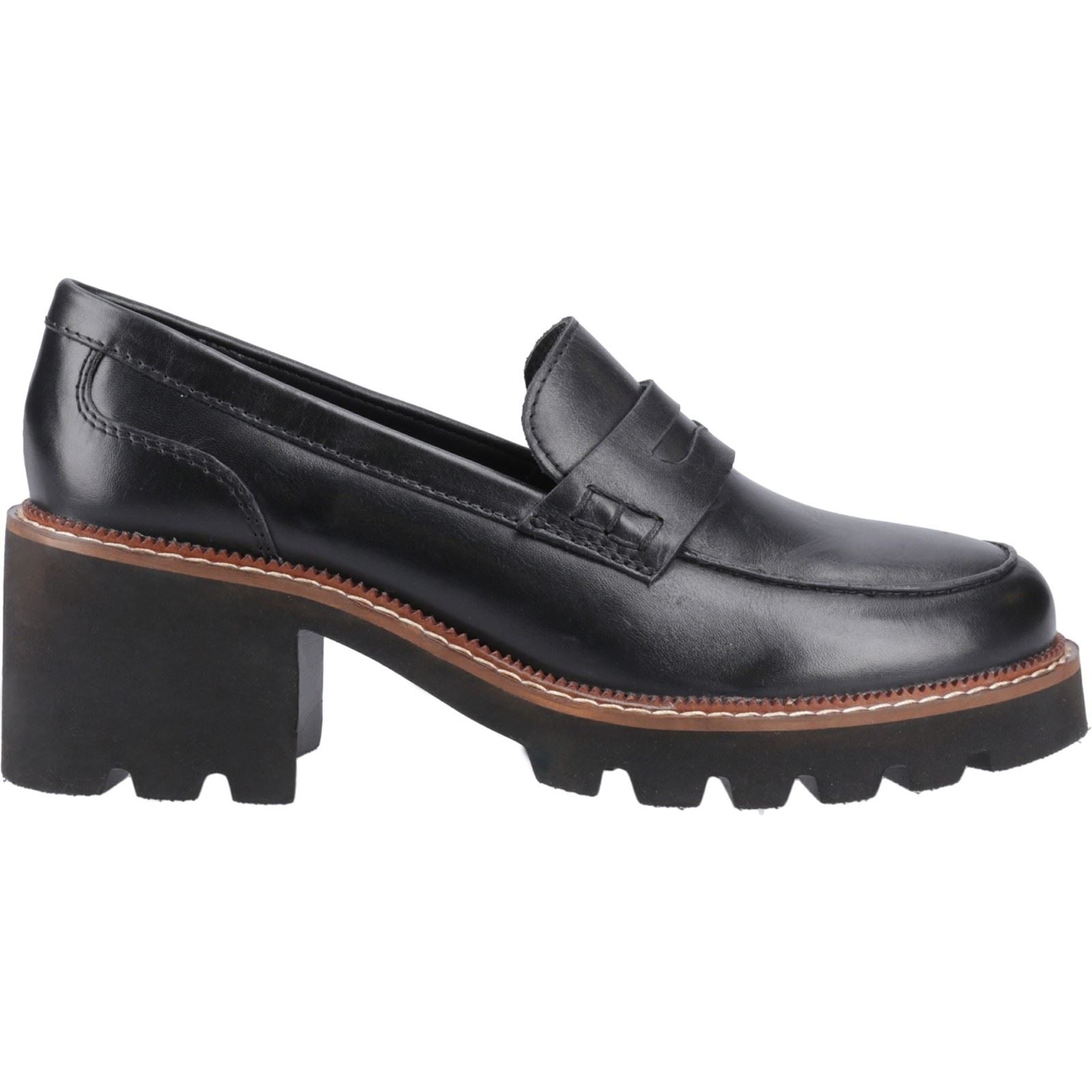 Hush Puppies Giavanna Damen Schwarze Farbe Lederloafer