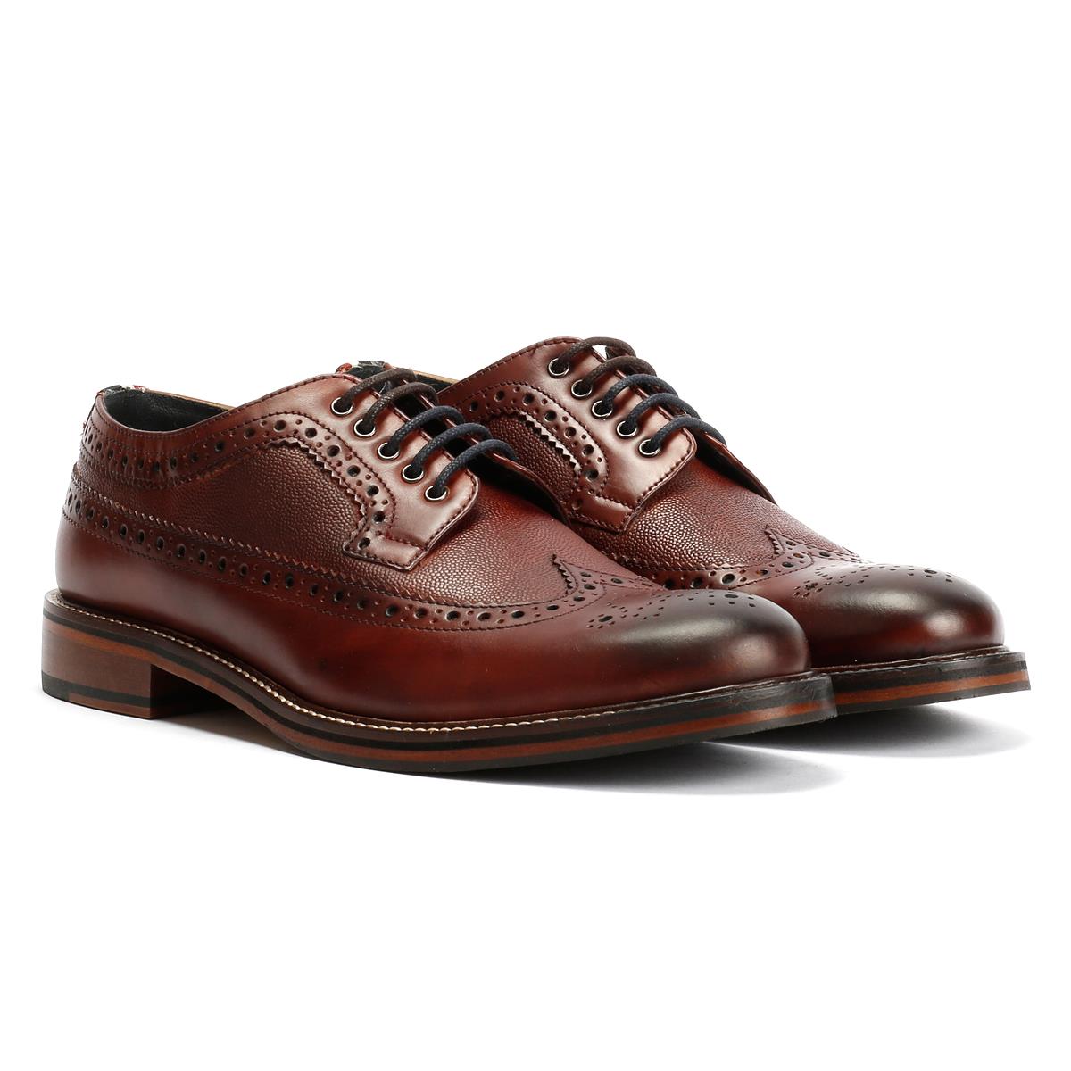 Ben Sherman Archie Brogue Herren Leder Braune Schnürschuhe