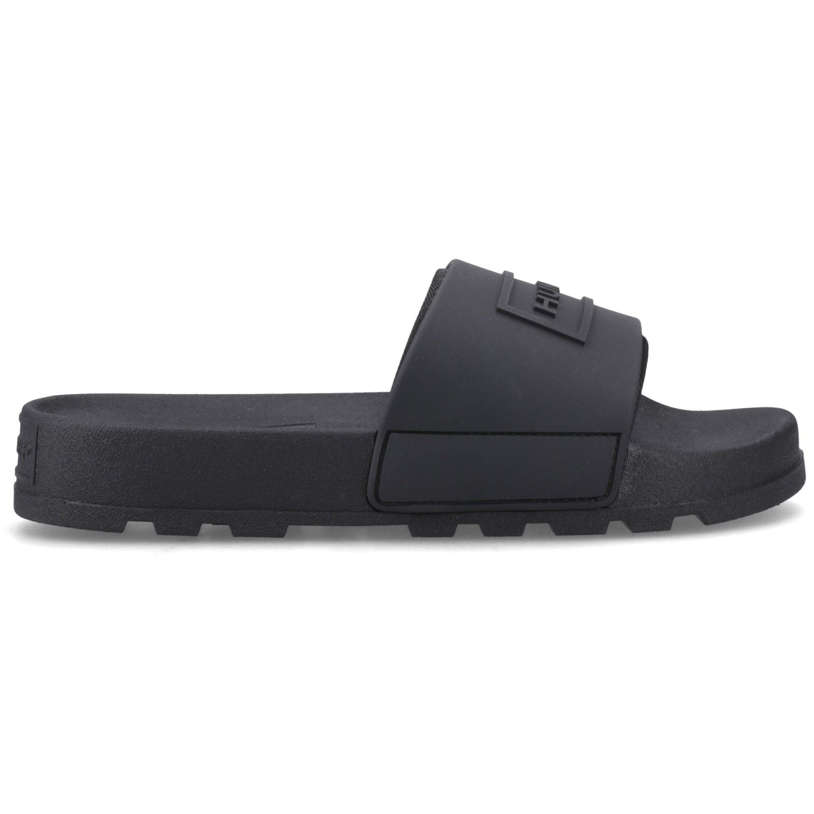Hunter Core Embossed Slider Polyester Damen Schwarze Farbe Pantoletten