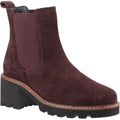 Hush Puppies Gaia Damen Stiefeletten aus Leder mit Absatz in Pflaumenfarbe