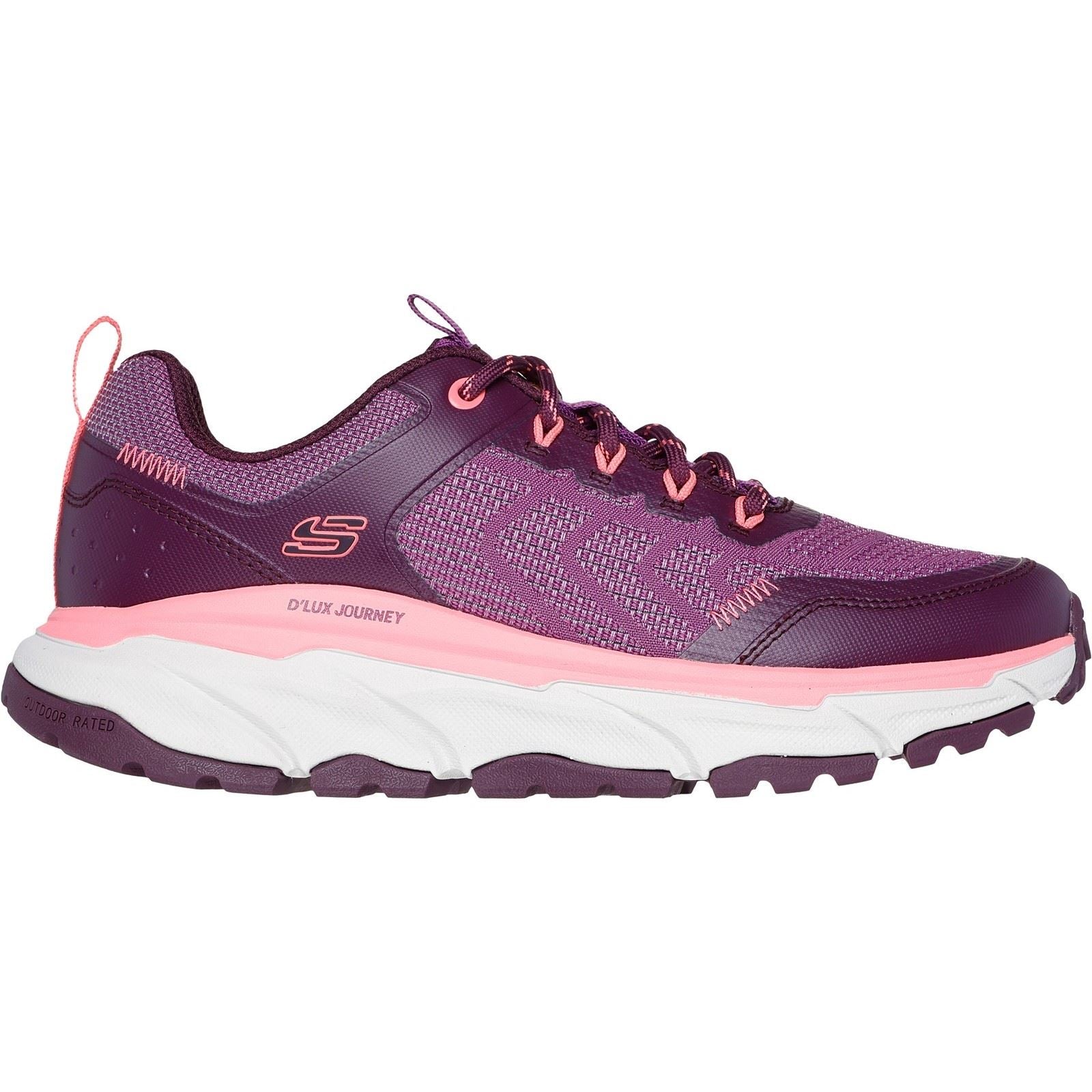 Skechers D'Lux Journey Marigold Synthetische Damen Wanderschuhe In Himbeerfarbe