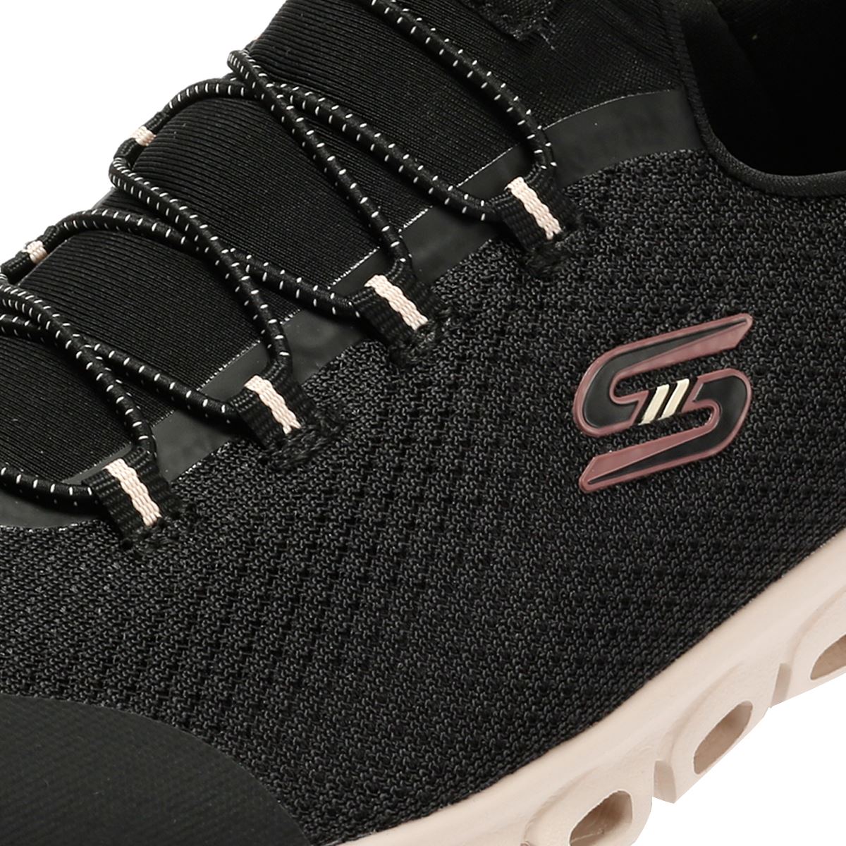 Skechers Slip-Ins Glide Step Vibey Mesh Damen Schwarze Turnschuhe