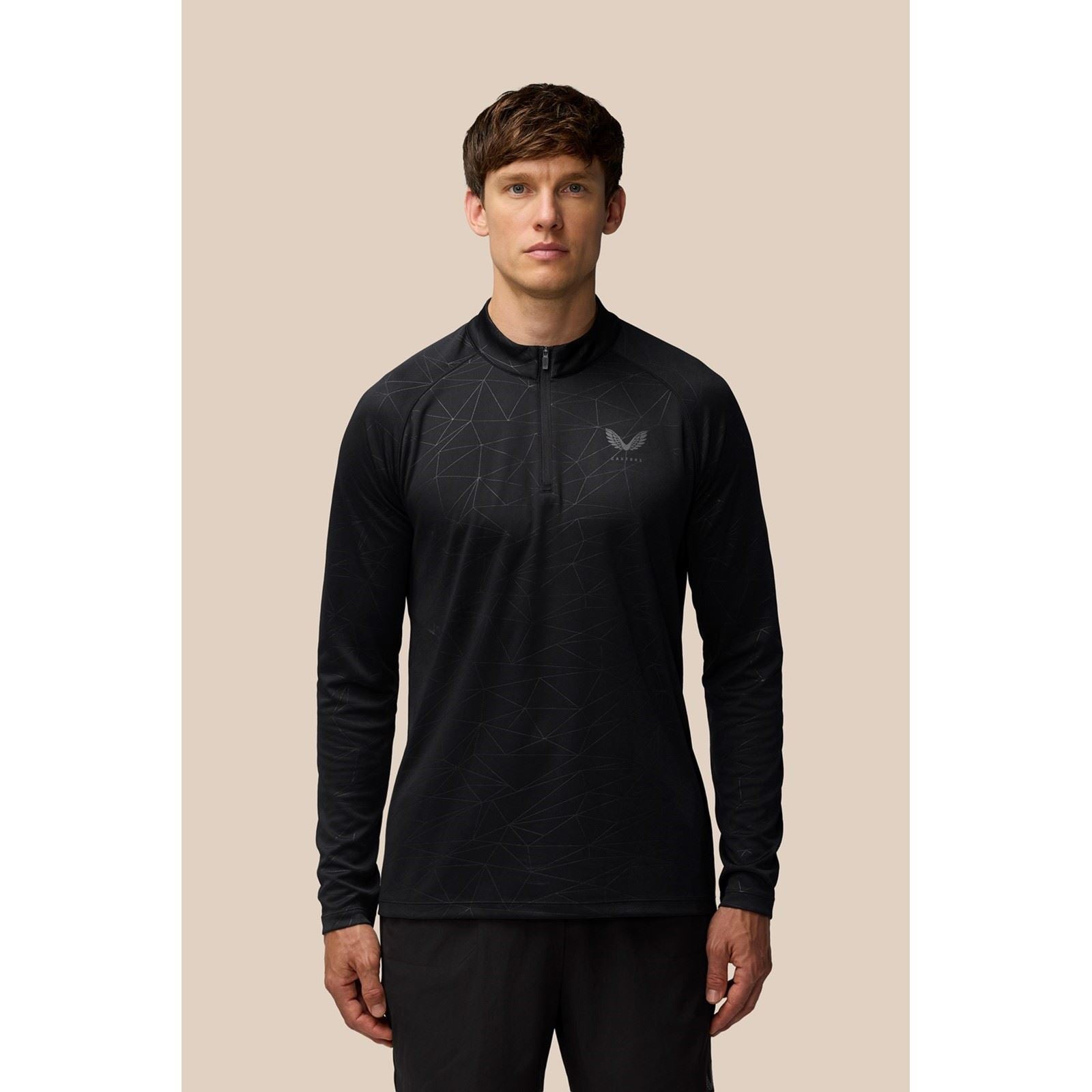 Castore Adapt Training 1/4 Zip Top Polyester Herren Schwarze Farbe Sport-T-Shirts