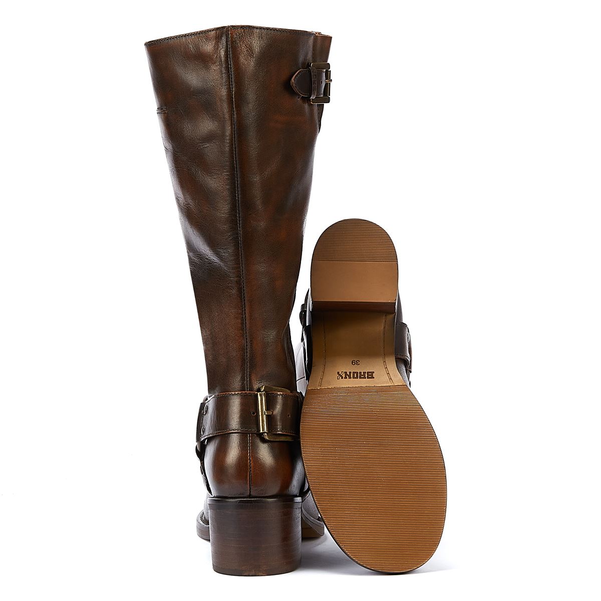 Bronx Neue Camperos Damen Stiefel In Kastanienbraun