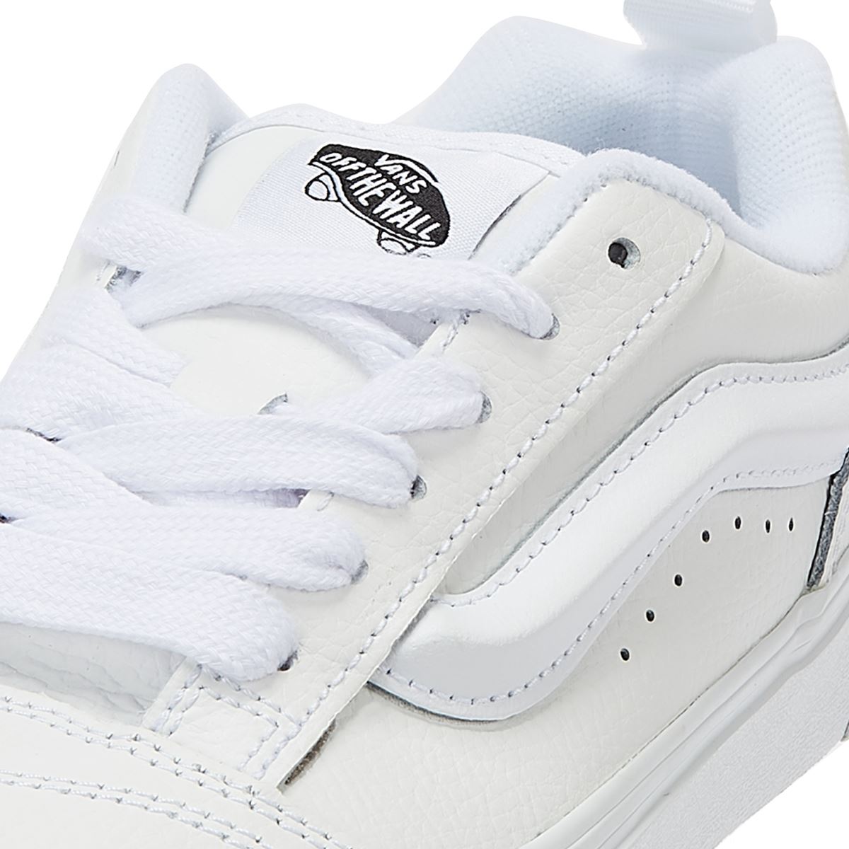 Vans Knu Skool Leder Wahre Damen Weiße Turnschuhe