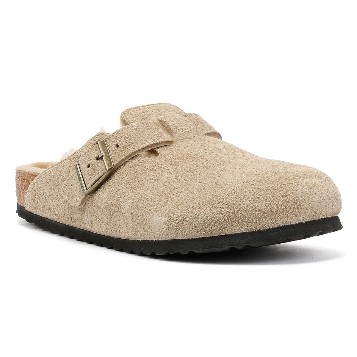 Birkenstock Boston Wildleder Beige Clogs