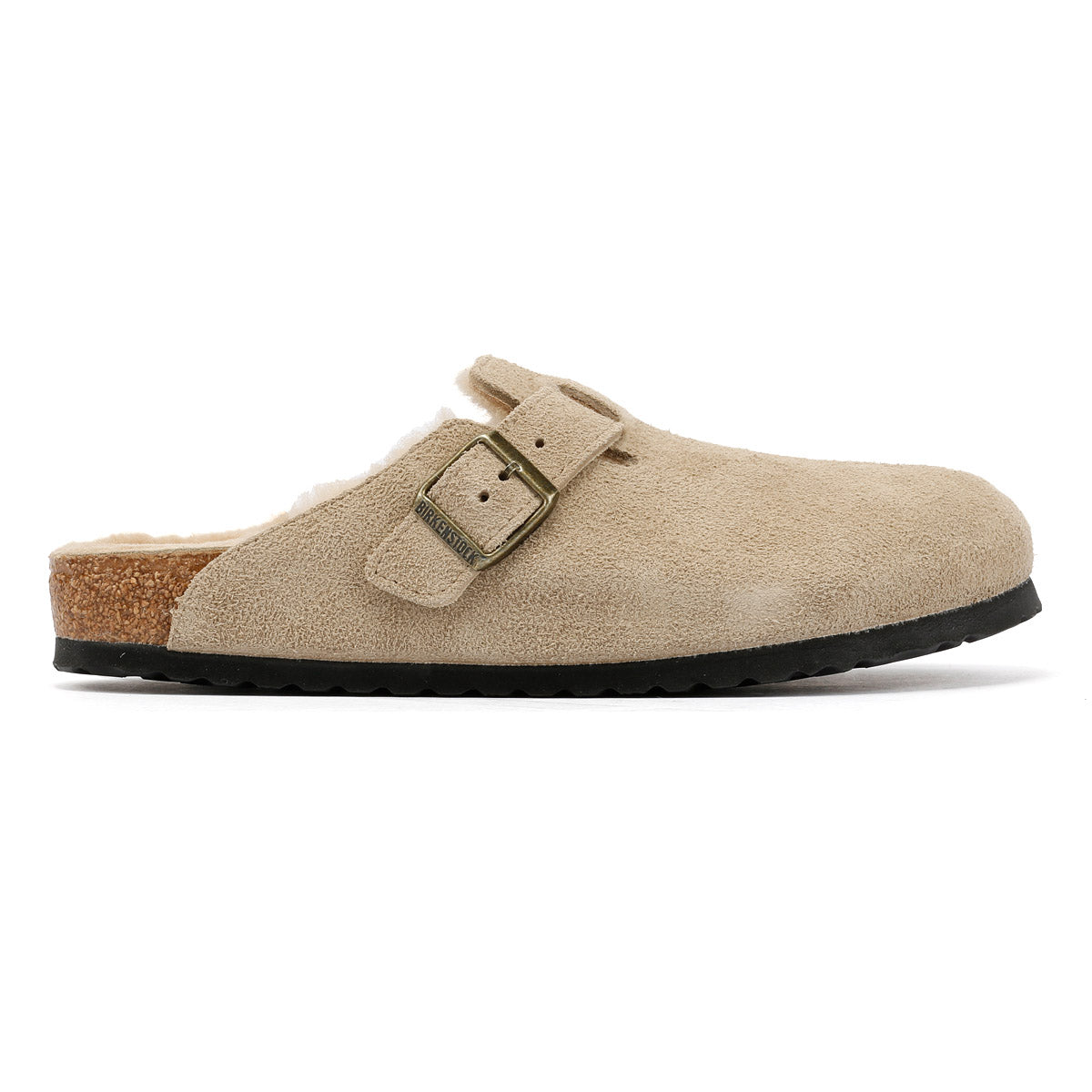 Birkenstock Boston Wildleder Beige Clogs