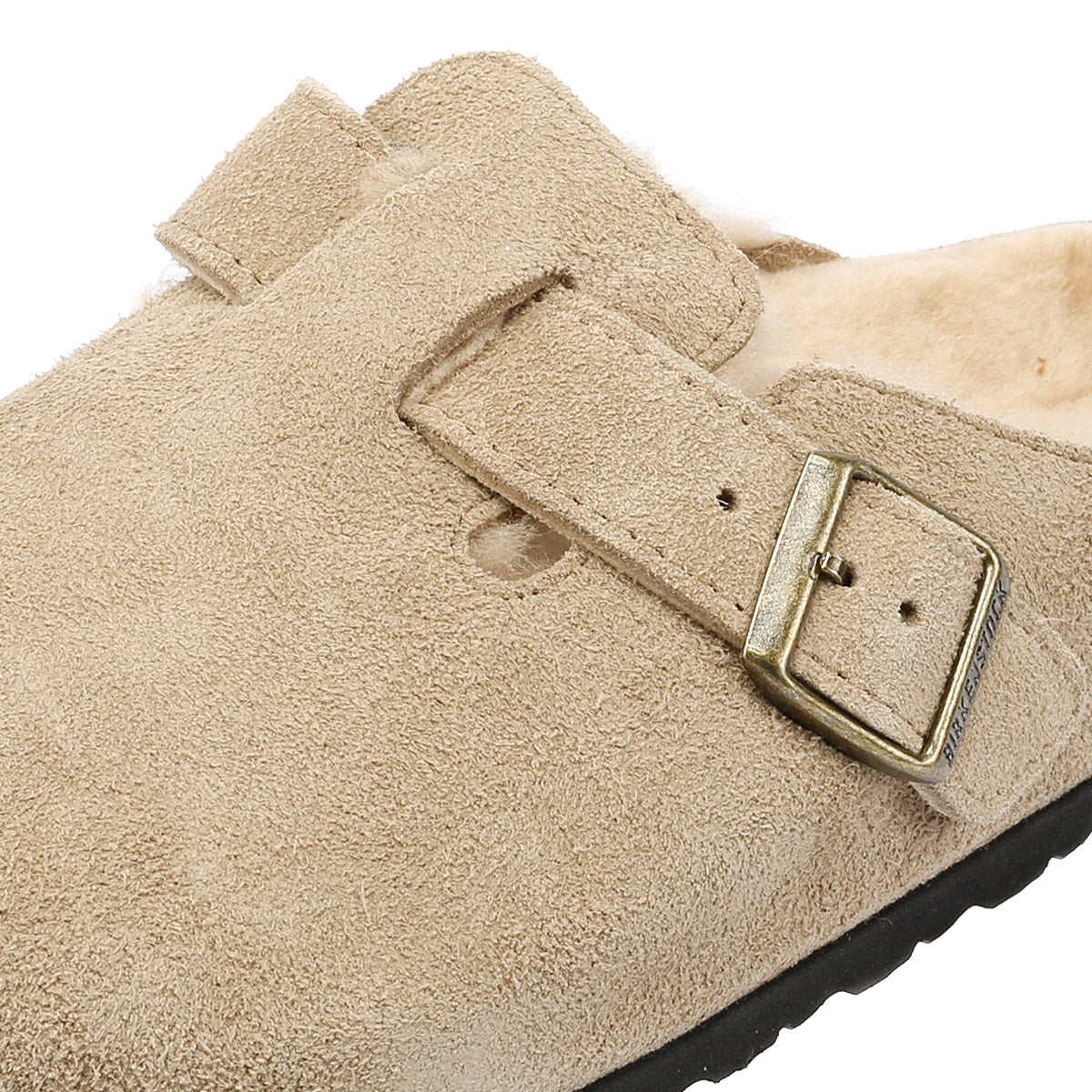 Birkenstock Boston Wildleder Beige Clogs