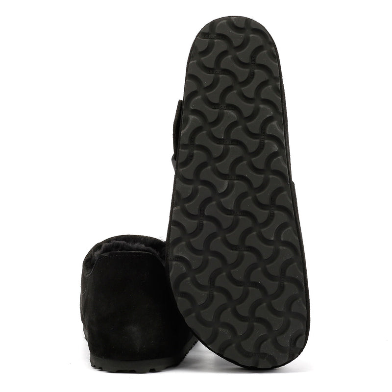 Birkenstock London Shearling Wildlederschuhe In Schwarz