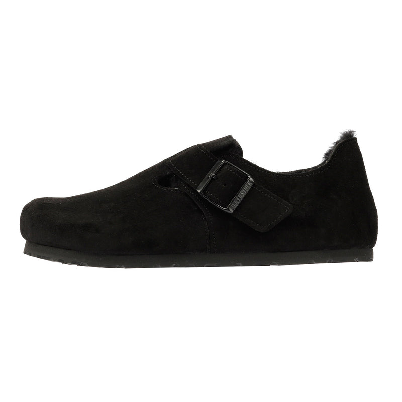 Birkenstock London Shearling Wildlederschuhe In Schwarz