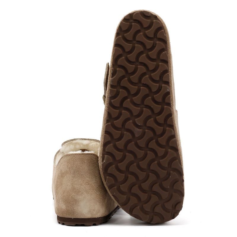 Birkenstock London Shearling Wildlederschuhe In Beige