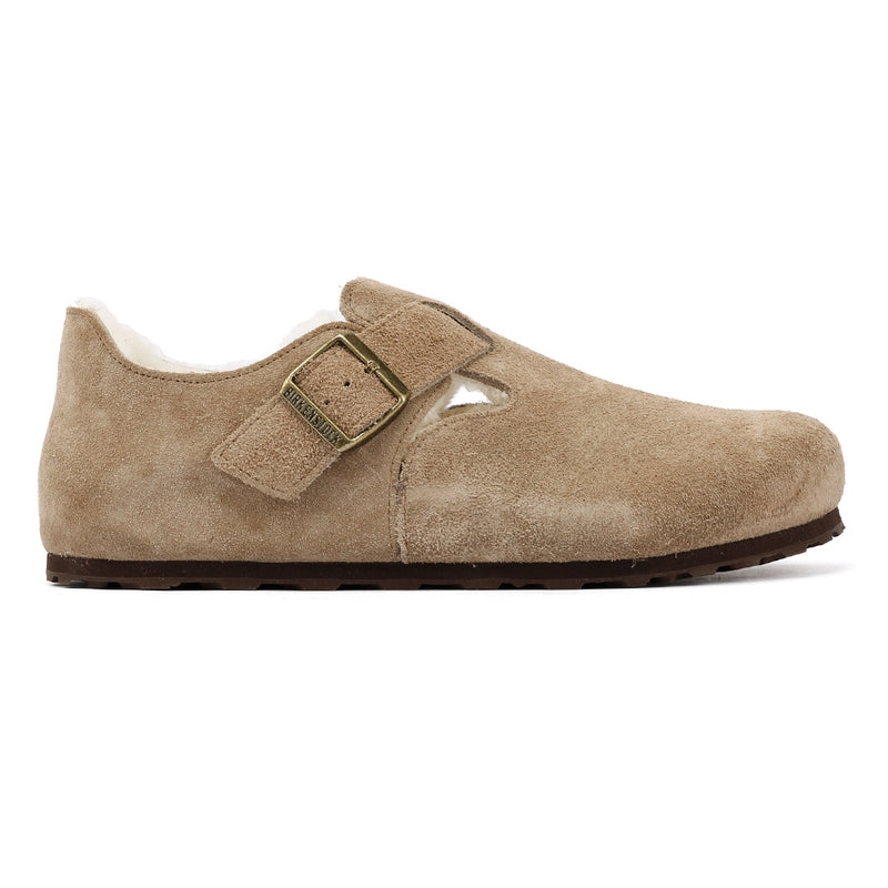 Birkenstock London Shearling Wildlederschuhe In Beige