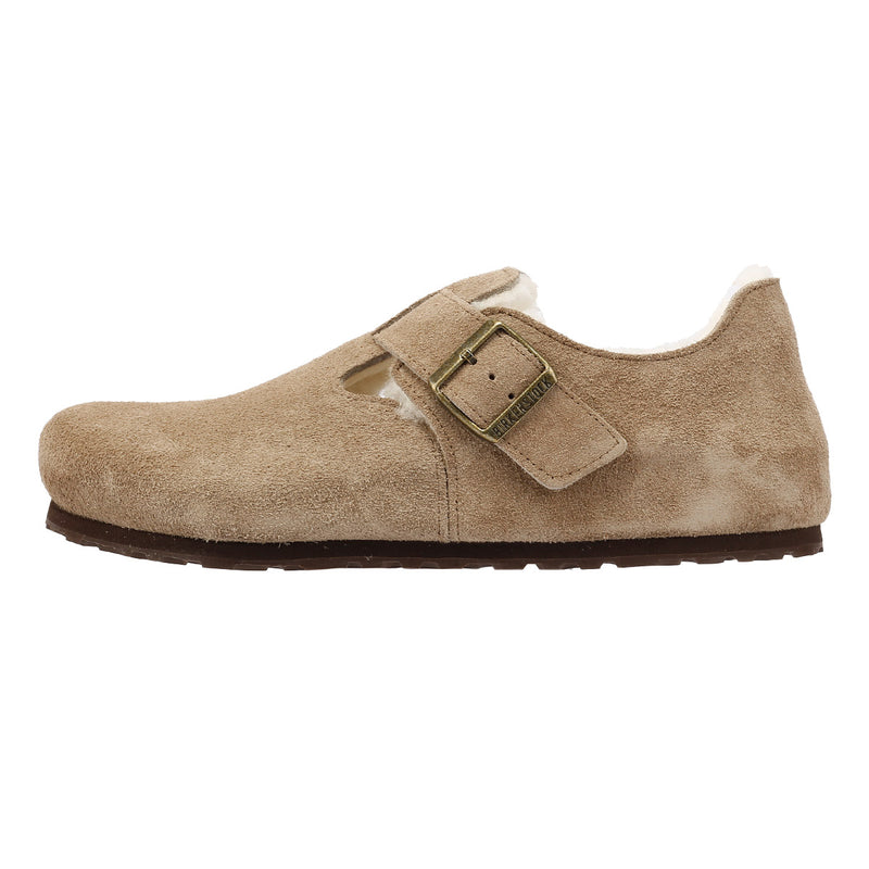 Birkenstock London Shearling Wildlederschuhe In Beige