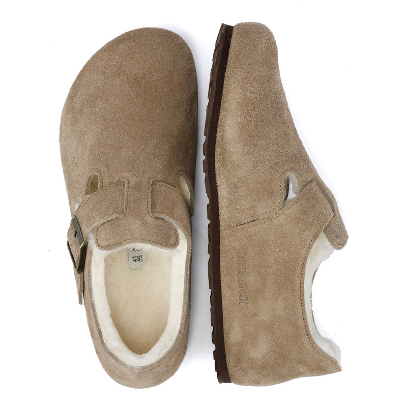 Birkenstock London Shearling Wildlederschuhe In Beige