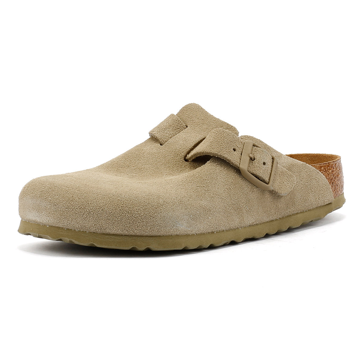 Birkenstock Boston Wildleder Verblasstes Khaki Grau Clogs