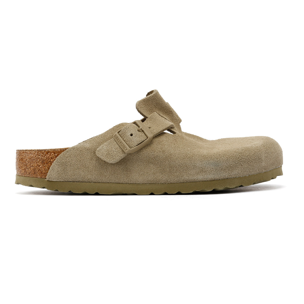 Birkenstock Boston Wildleder Verblasstes Khaki Grau Clogs