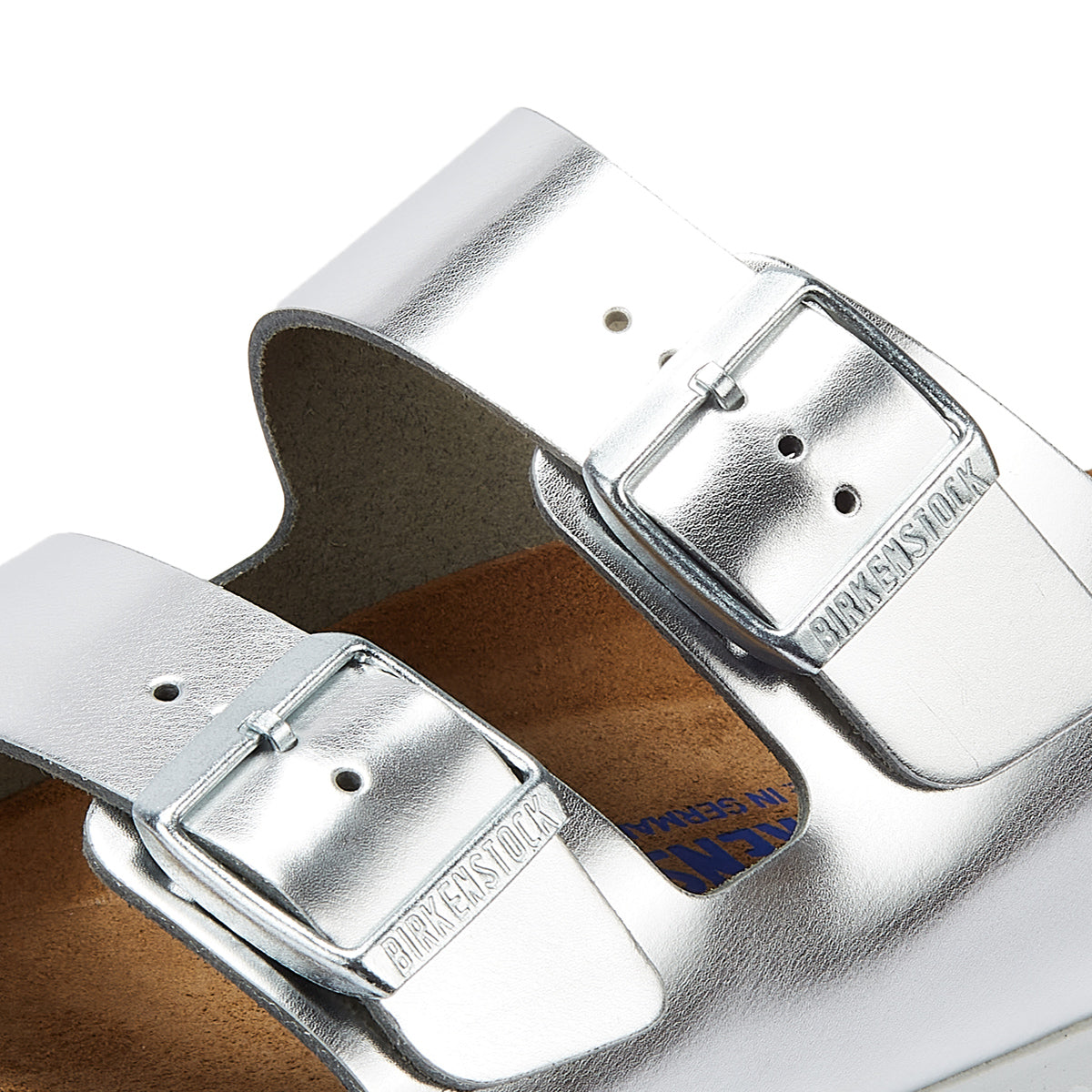 Birkenstock Arizona Birko Flor Damen Silber Sandalen