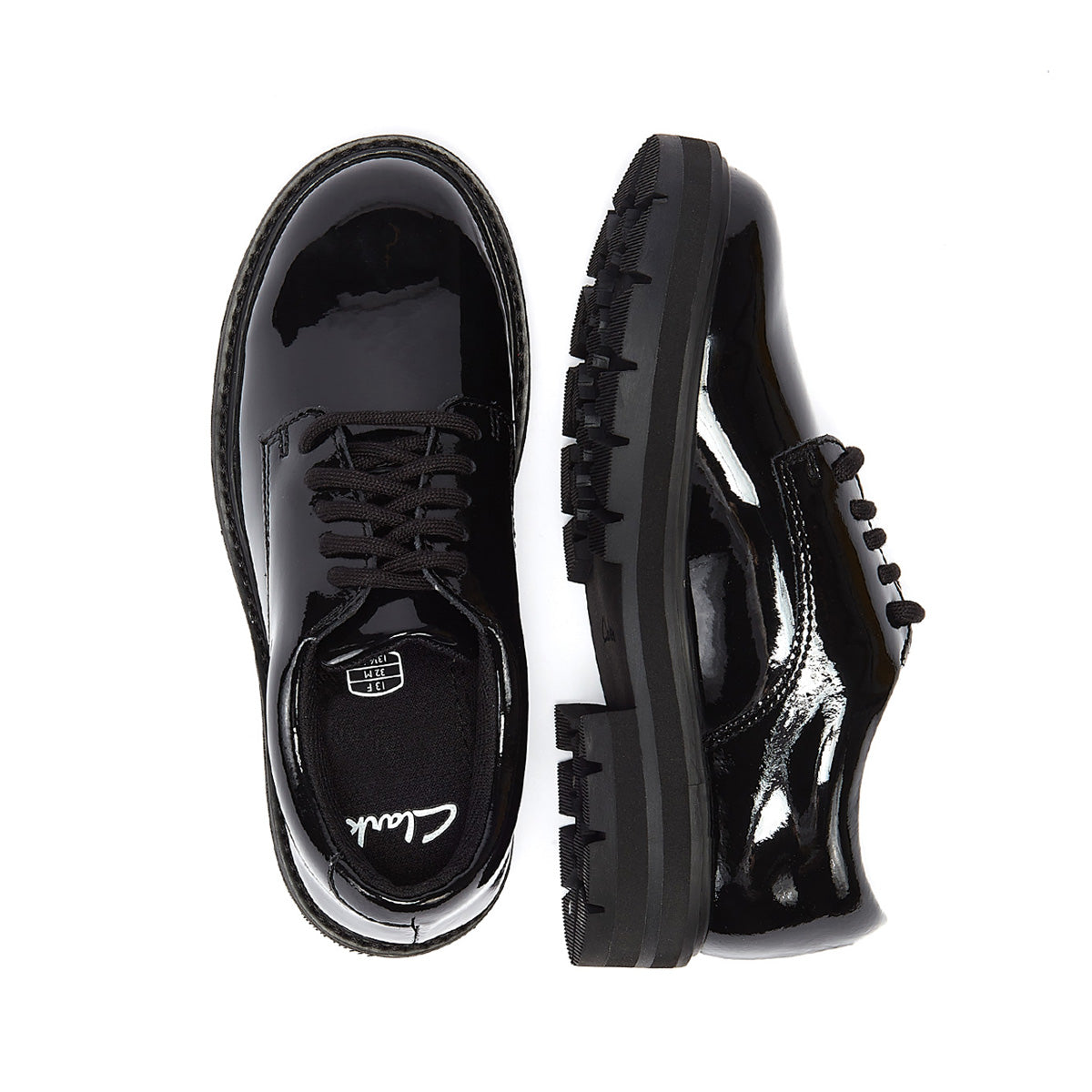 Clarks Prag Spitze O Junior Schwarze Schuhe