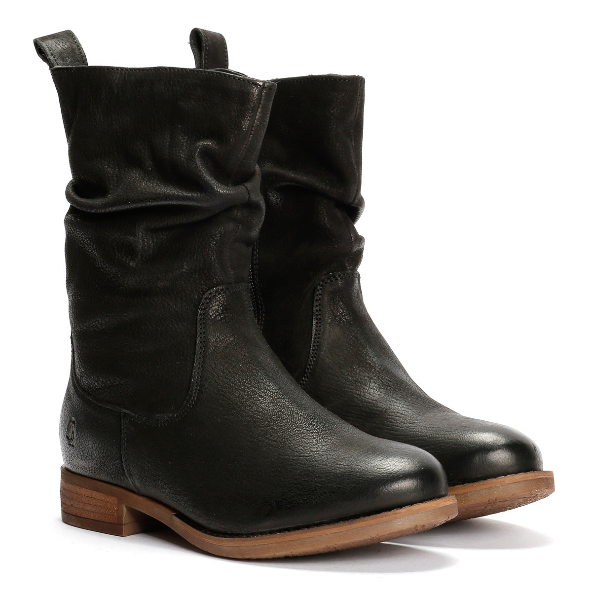 Hush Puppies Emilia Damenlederstiefel In Schwarz