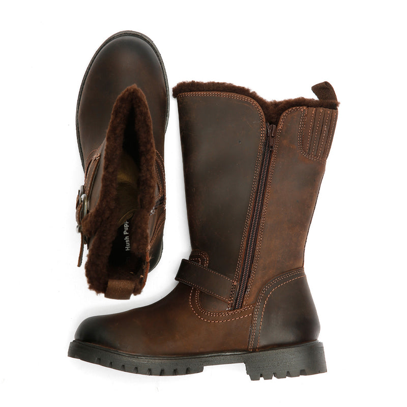 Hush Puppies Winnie Damenstiefel Aus Braunem Leder