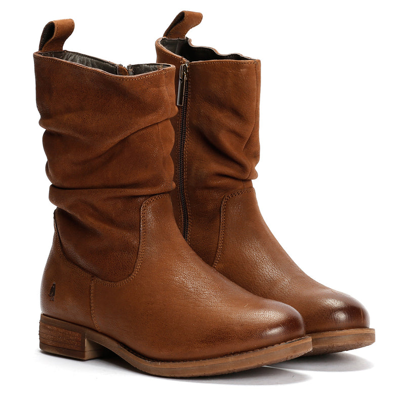 Hush Puppies Emilia Leder Damen Stiefeletten In Beige