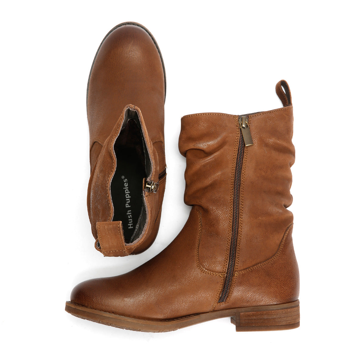 Hush Puppies Emilia Leder Damen Stiefeletten In Braun