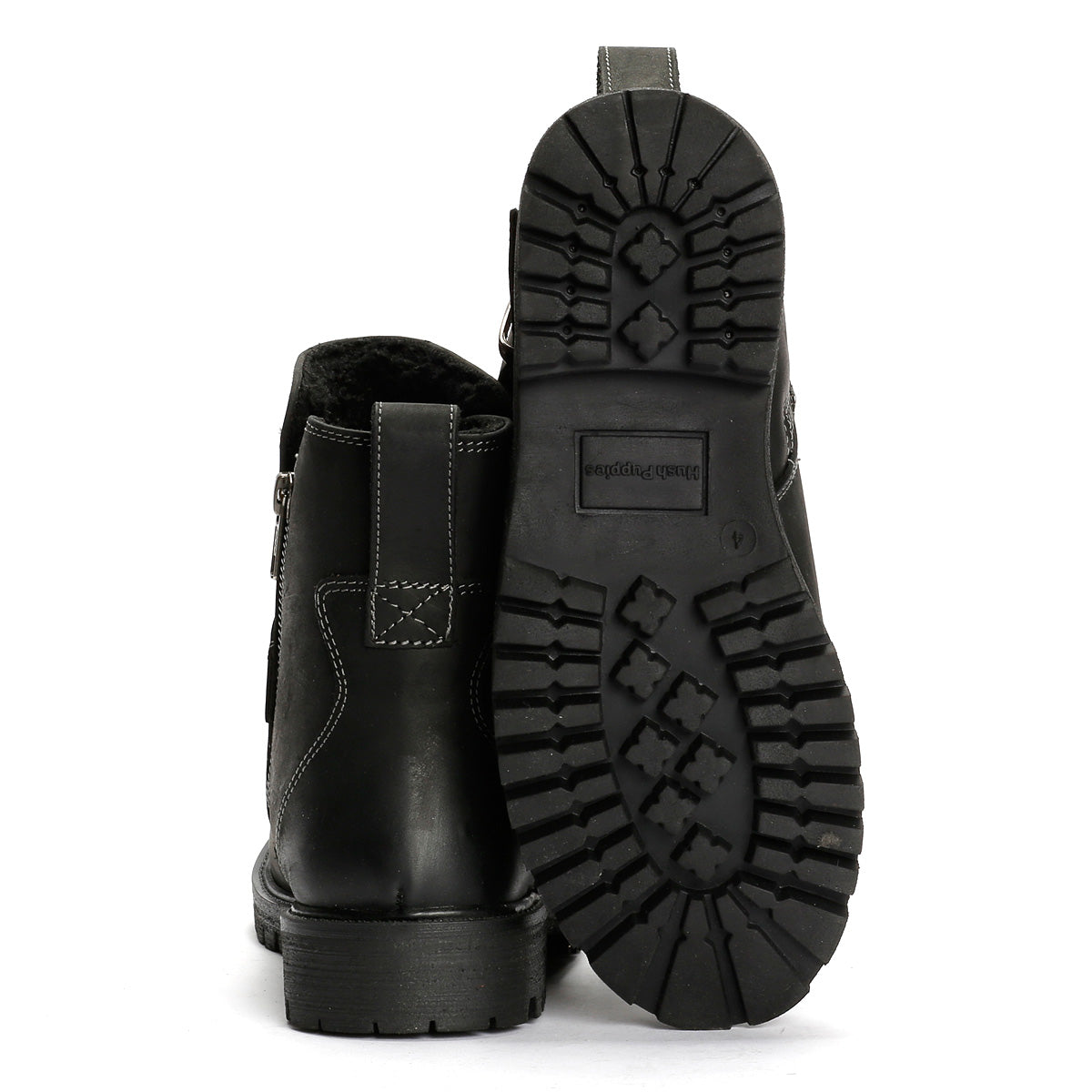 Hush Puppies Wakely Damenlederstiefel In Schwarz