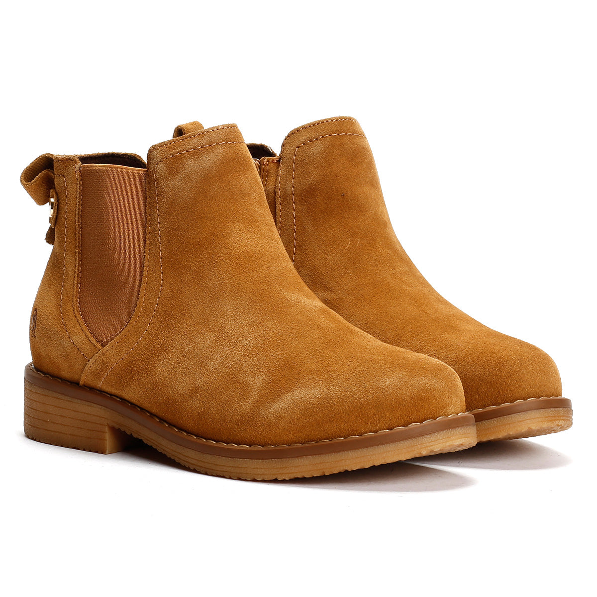 Hush Puppies Maddy Wide Wildleder Damen Stiefeletten In Tan