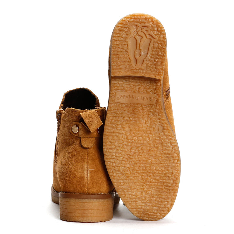 Hush Puppies Maddy Wide Wildleder Damen Stiefeletten In Tan