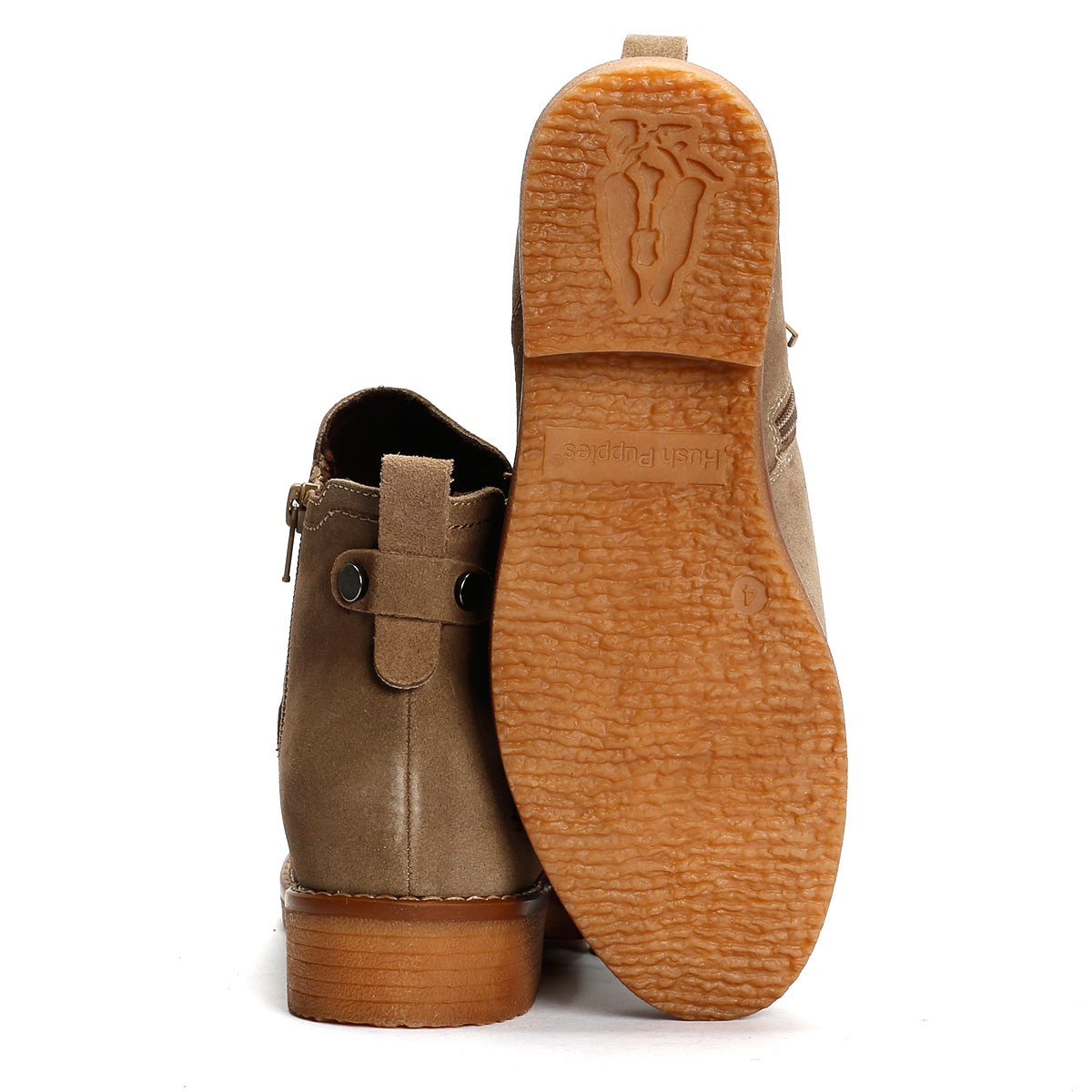 Hush Puppies Maddy Wide Wildleder Damen Graue Stiefel