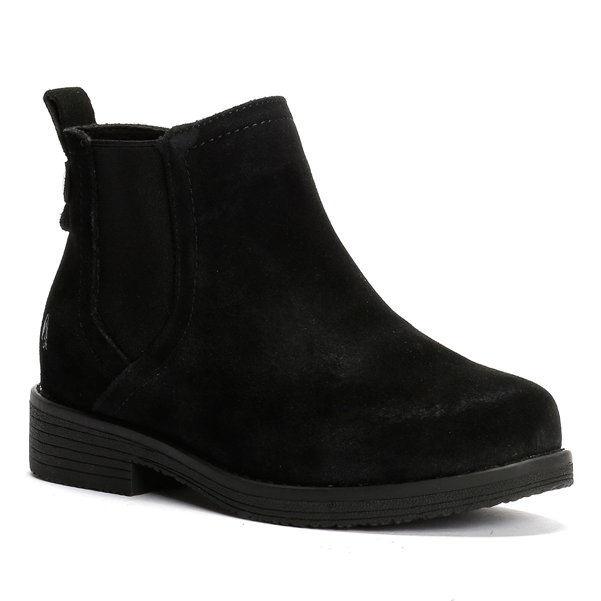 Hush Puppies Maddy Wide Damenstiefel Aus Schwarzem Wildleder