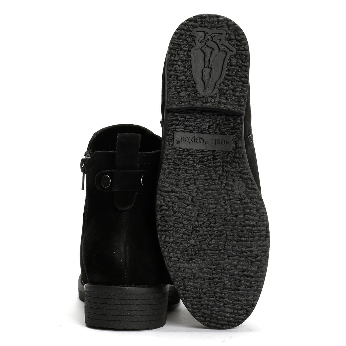 Hush Puppies Maddy Wide Damenstiefel Aus Schwarzem Wildleder
