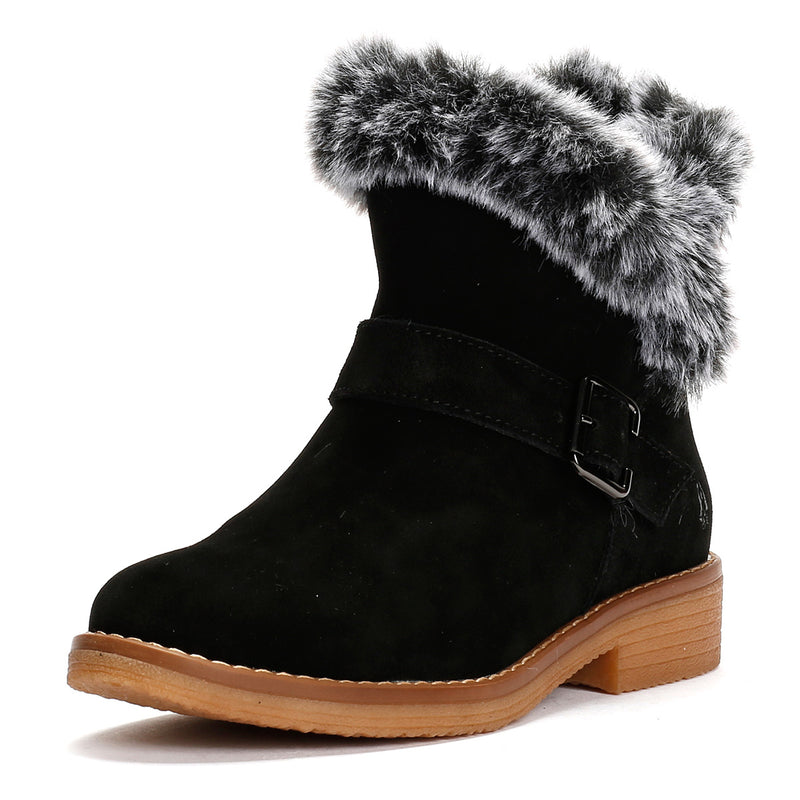 Hush Puppies Hannah Damenstiefel Aus Schwarzem Wildleder