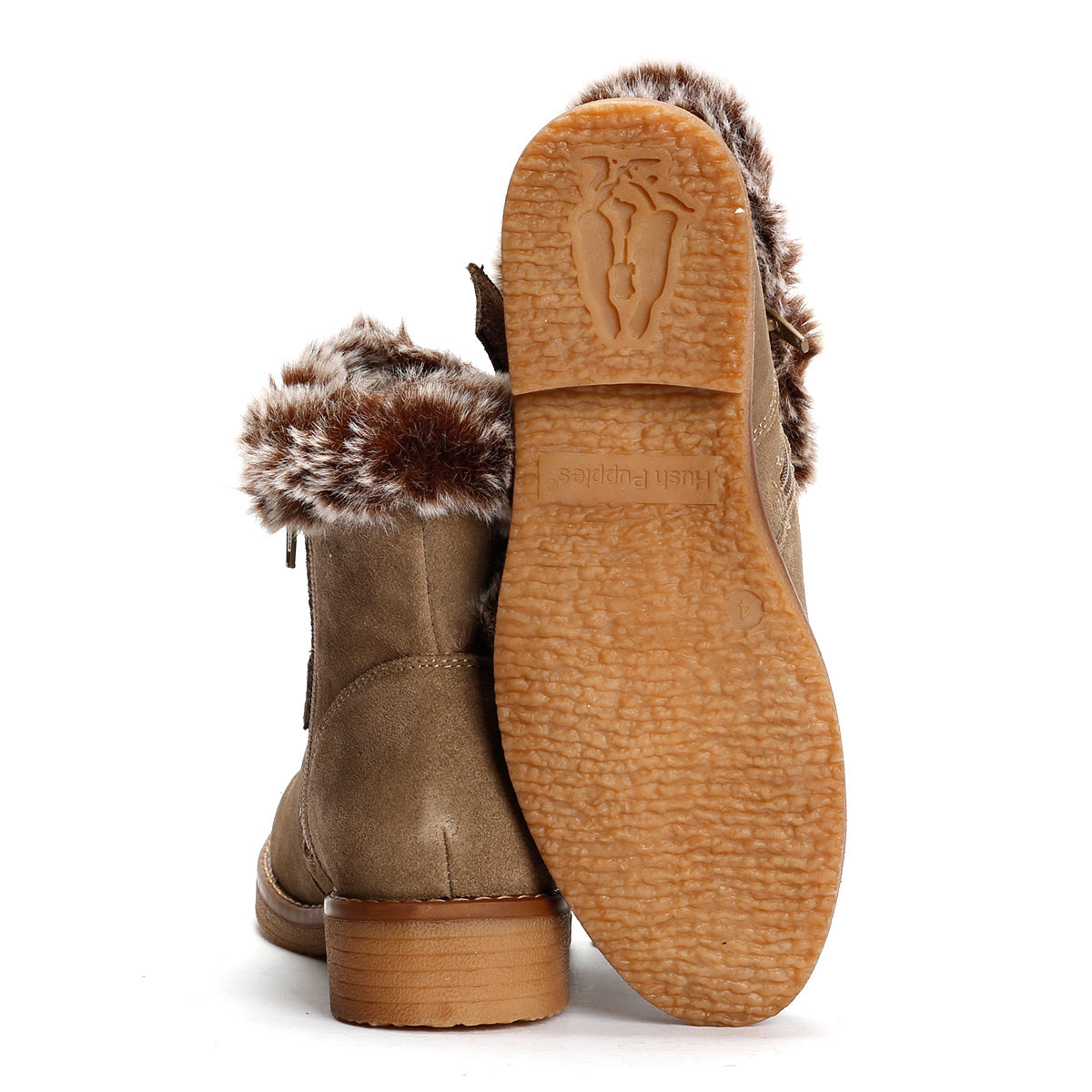 Hush Puppies Hannah Veloursleder Damen Stiefeletten In Taupe