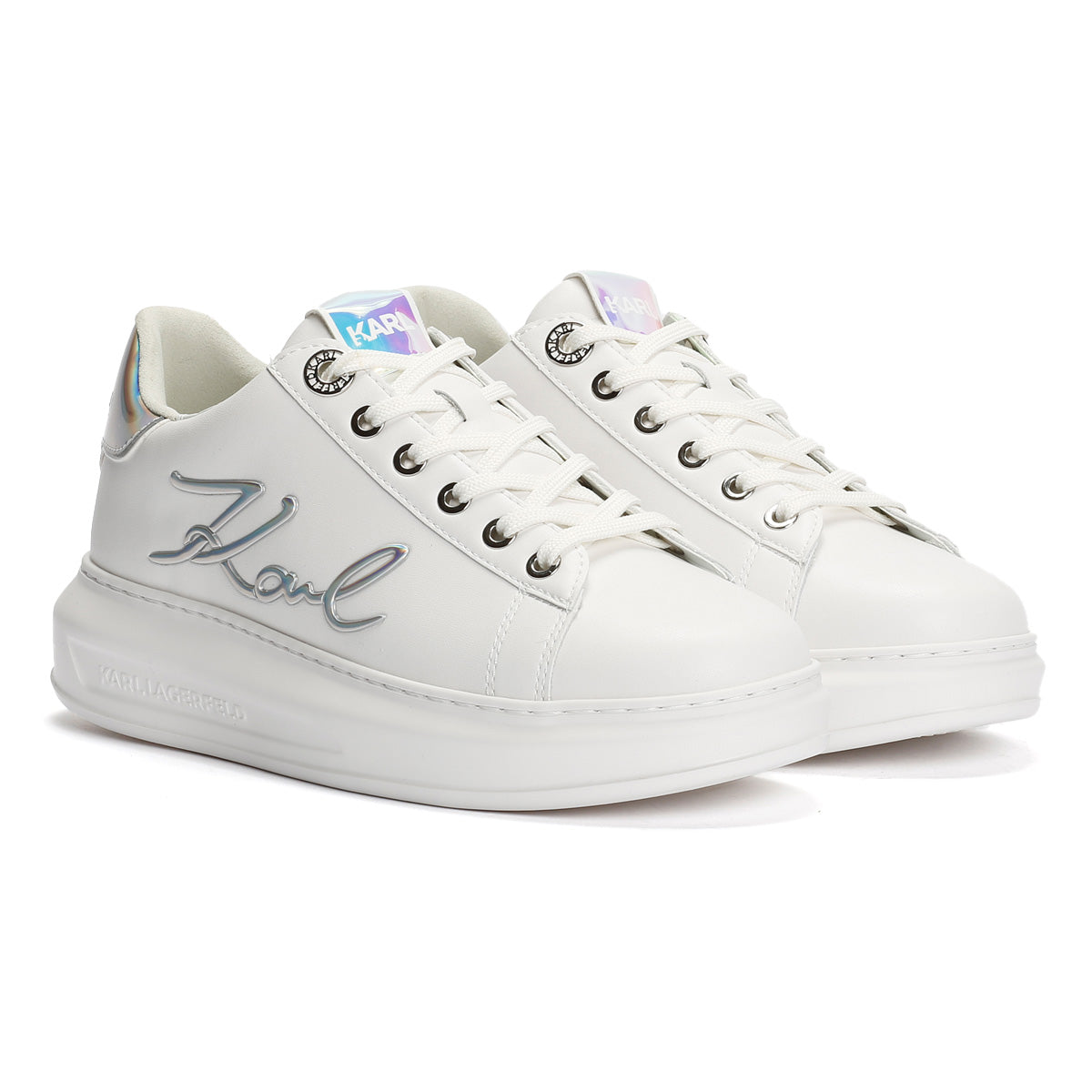 Karl Lagerfeld Kapri Signa Lace Damen Weiß / Schillernde Turnschuhe