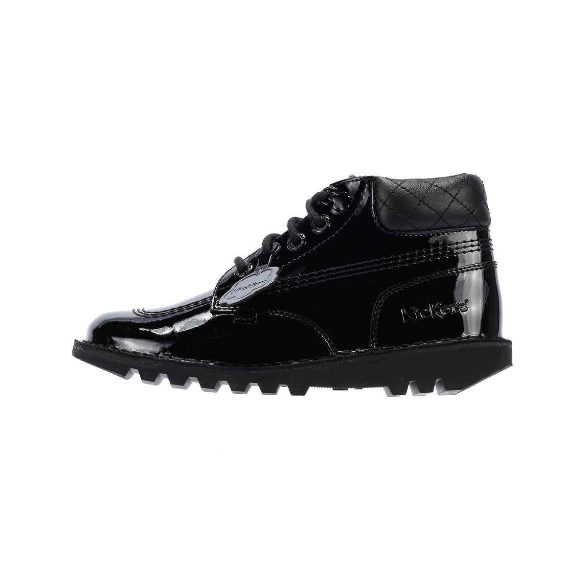 Kickers Youth Kick Hi Quilted Mädchen Schwarze Lederstiefel