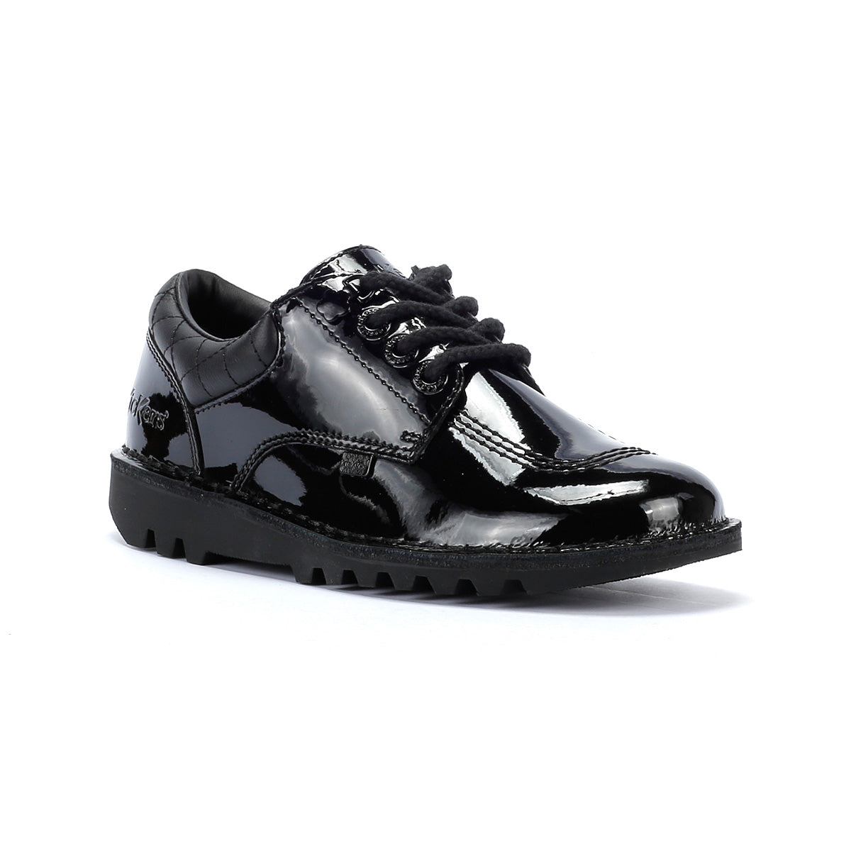 Kickers Youth Kick Lo Quilted Mädchen Schwarze Lederschnürschuhe