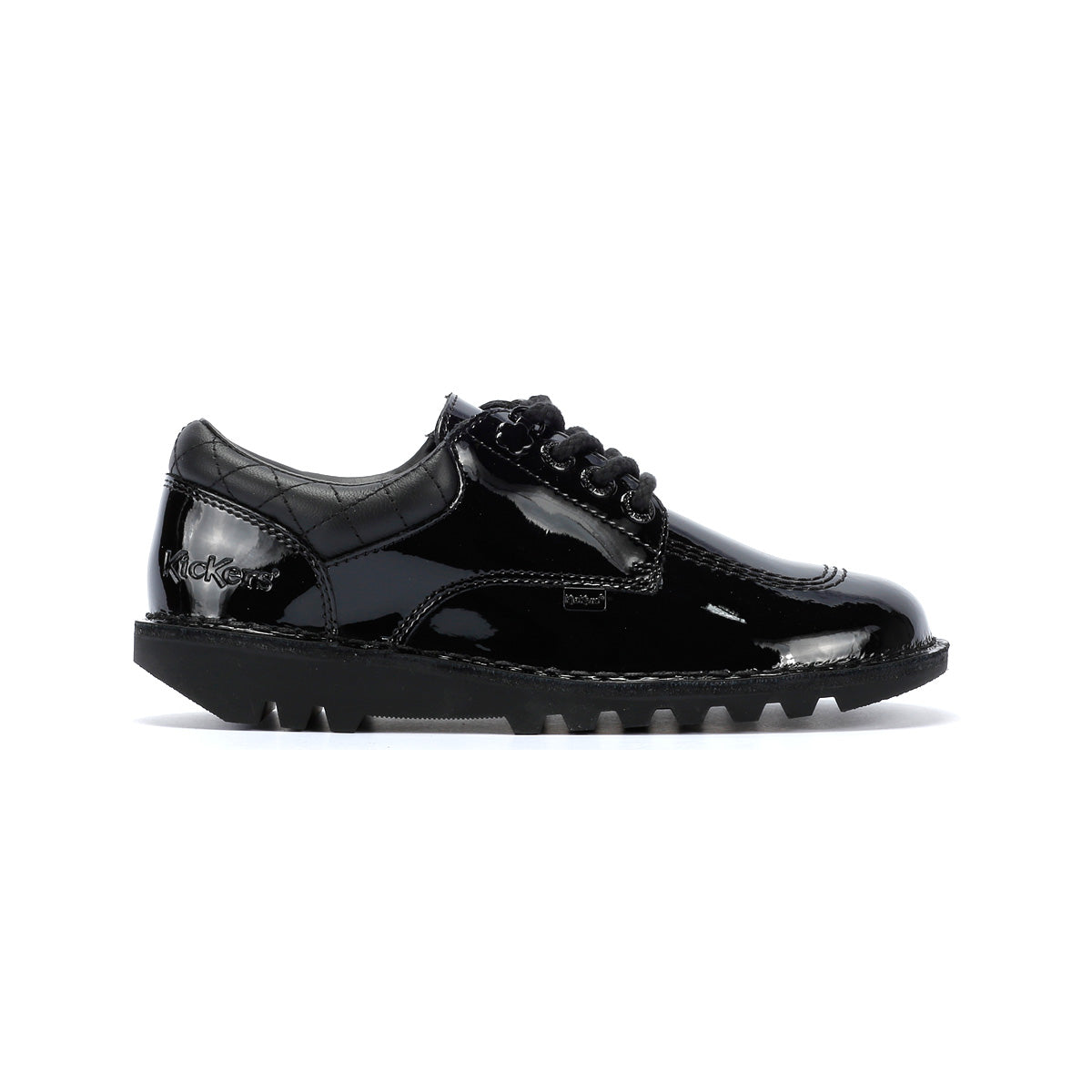Kickers Youth Kick Lo Quilted Mädchen Schwarze Lederschnürschuhe
