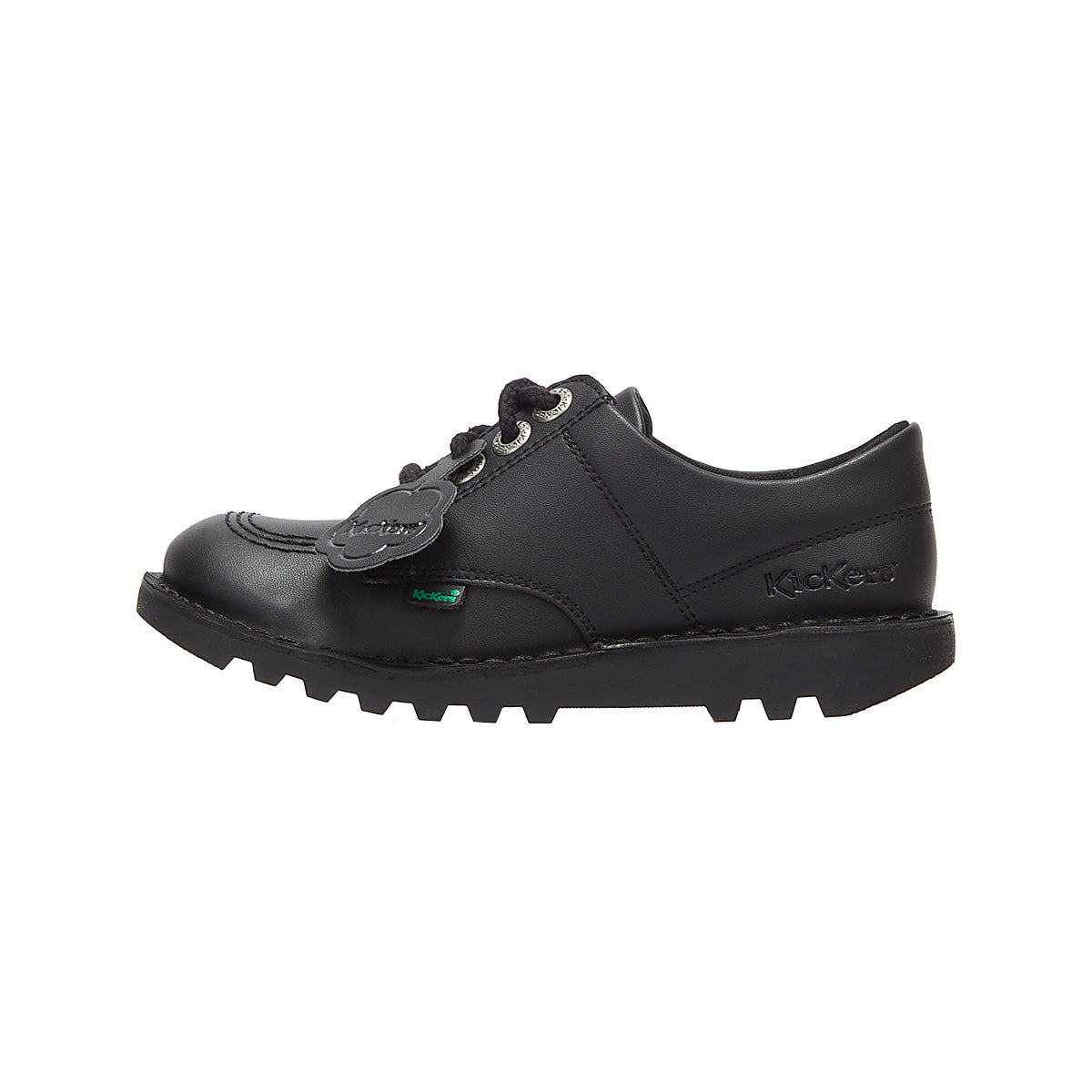 Kickers Kick Lo Jugend Schwarz Leder Schulschuhe