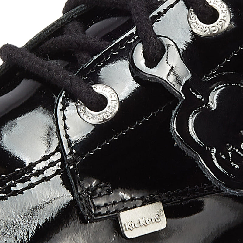 Kickers Kick Lo Schwarz Lack Schuhe