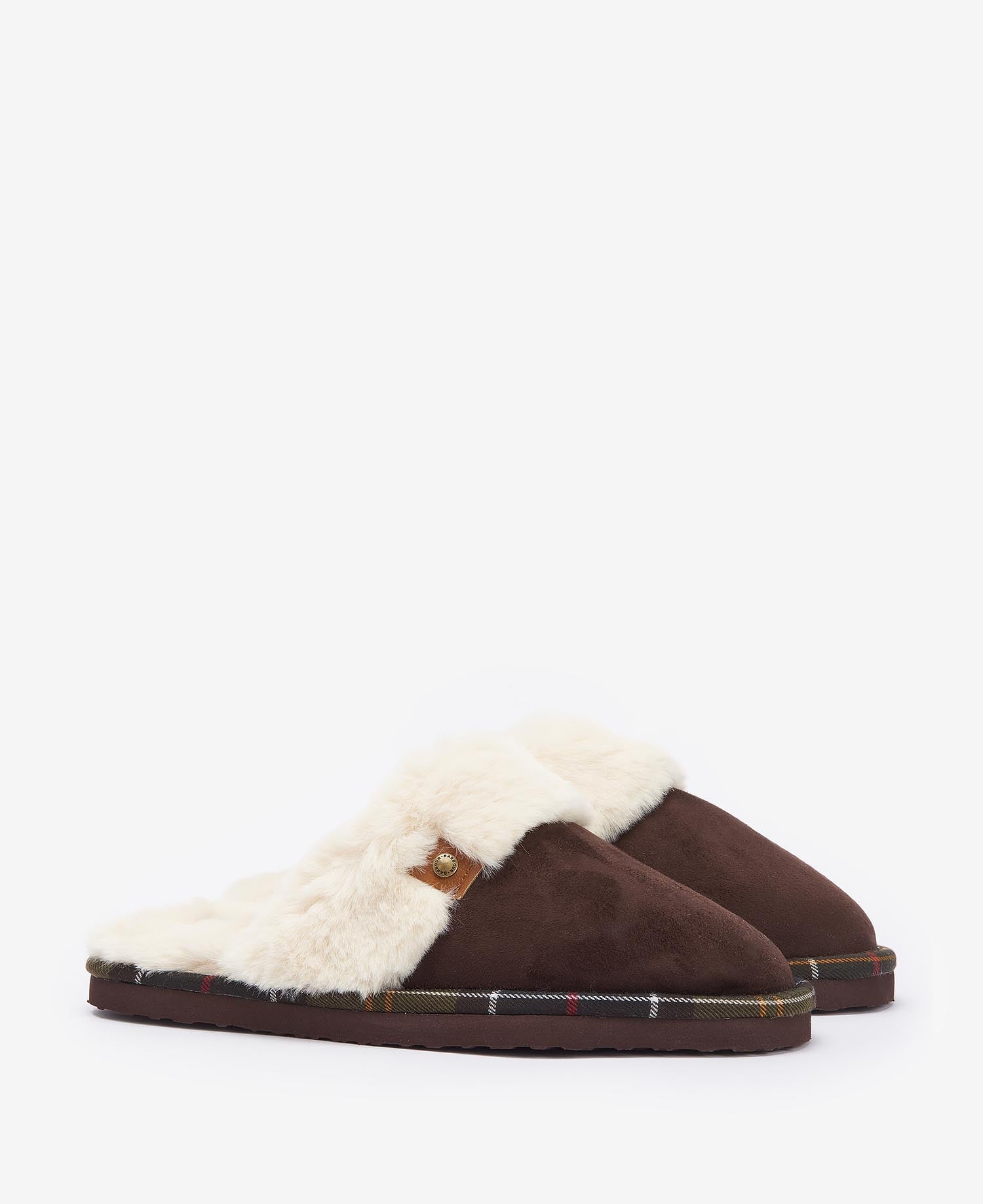 Barbour Claudia Kunstleder Damen Hausschuhe In Braun