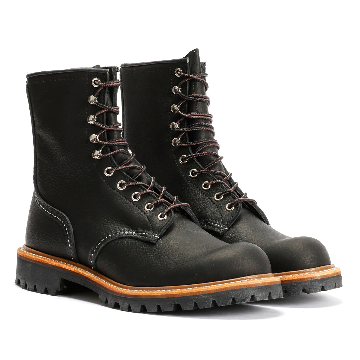 Red Wing 4501 8-Inch Logger Leder Herren Schwarze Stiefel