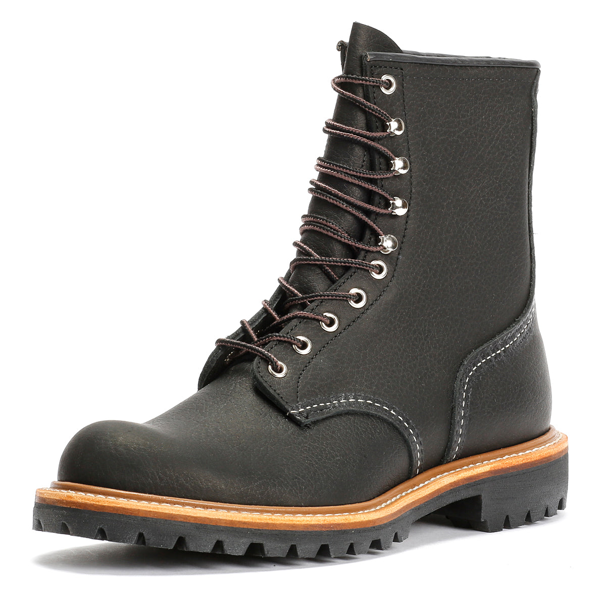 Red Wing 4501 8-Inch Logger Leder Herren Schwarze Stiefel